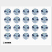 Pijnboombos, landschap, String Lights Gnomen Ronde Sticker (Vel)