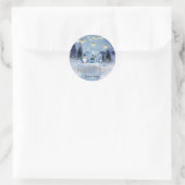 Pijnboombos, landschap, String Lights Gnomen Ronde Sticker (Tas)