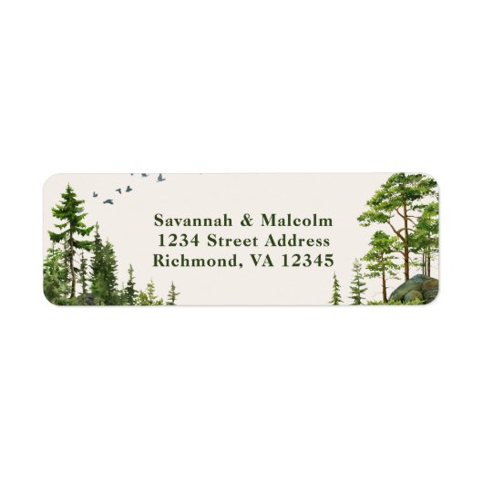 Pijnboombos | Rustisch retouradres Etiket (Voorkant)