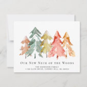 Pijnboombos Waterverf Verplaatsende Aankondiging (Voorkant)