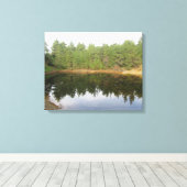 Pijnboomreflectie-meer Canvas Afdruk (Insitu (Houten vloer))