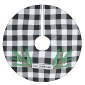 Pijnboomtakken, rode bessen, buffelcheque kerstboom rok (Voorkant)