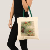 Pijnen en Bloem Kerstmis Tote Bag (Voorkant (product))
