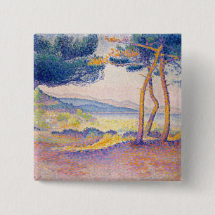 Pijnen langs de kust vierkante button 5,1 cm
