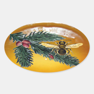 PIJNKANCHES EN HONIJNBEDRIJVEN / RUNDEREN OVALE STICKER