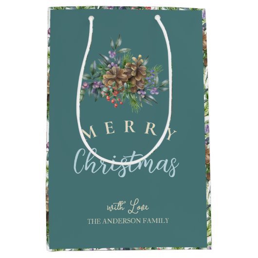 Pijnkegel Merry kerstfloral Medium Cadeauzakje (Voorkant)
