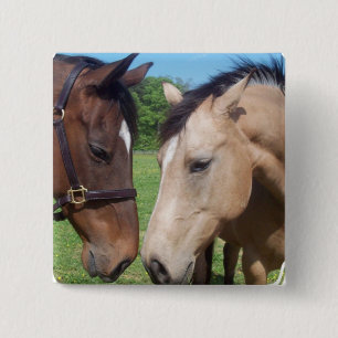 Pijnkop Romance paard Vierkante Button 5,1 Cm
