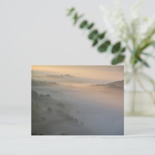 Pijnlijke zonsopgang mist briefkaart (Staand voorkant)