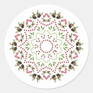 Pijnpitten en bessen mandala rond sticker