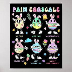 Pijnschaal Pasen Cute Bunny Eieren Verpleegster Tr Poster