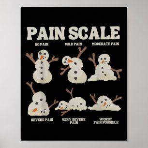 Pijnschaal Sneeuwman Grappige Verpleegster Kerst I Poster