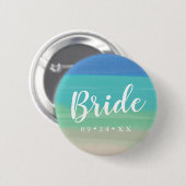 Pijnse zand- en oceaanbruiloft ronde button 5,7 cm (Voorkant /achterkant)