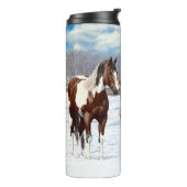 Pijnstokpaardjes in wintersneeuw thermosbeker (Gedraaid links)