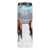 Pijnstokpaardjes in wintersneeuw thermosbeker (Achterkant)