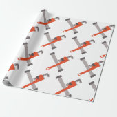 Pijp en moersleutel cadeaupapier (Uitgerold)