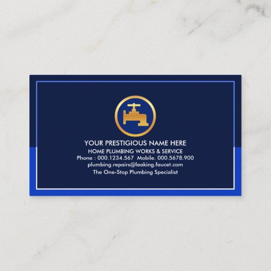 Pijp moersleutel kraan overstroming water visitekaartje (Achterkant)