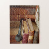 Pijp op boekenpuzzel legpuzzel (Verticaal)