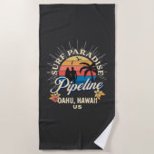 Pijpleiding Oahu Hawaii Beach voor Surfer T-Shirt Strandlaken (Voorkant)