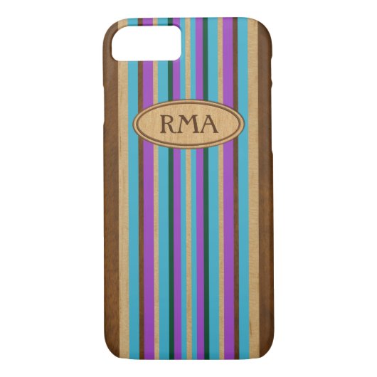 Pijpleiding Surfboard Hawaiian Monogram gestreept Case-Mate iPhone Case (Achterkant)