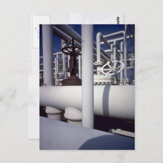 Pijpleiding voor aardolieraffinaderij briefkaart (Voorkant / Achterkant)