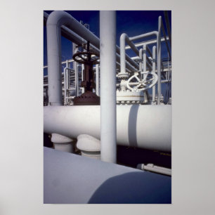 Pijpleiding voor aardolieraffinaderij poster