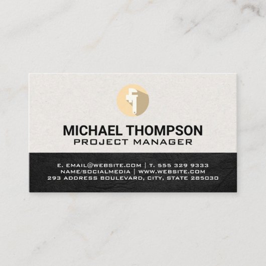 Pijpsleutel Icoon Visitekaartje (Voorkant)