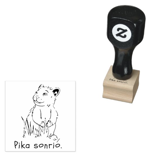 Pika Bunny glimlachte Spaanse versie Rubberstempel (Gestempeld)