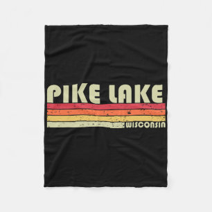 Pike Lake Wisconsin Grappige Vissen Kamperen Zomer Fleece Deken
