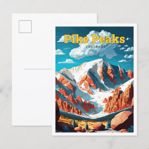 Pike Peaks Colorado Travel Illustratie Briefkaart