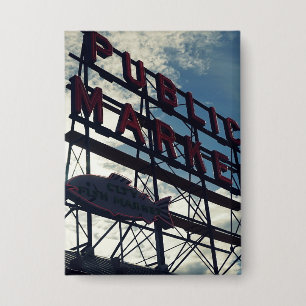 Pike Place Market in Seattle Button
