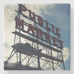 Pike Place Market in Seattle Stenen Onderzetter