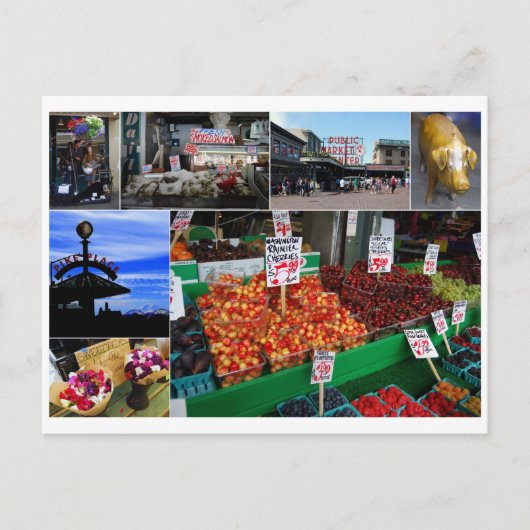 Pike Place Market, Seattle Briefkaart (Voorkant)