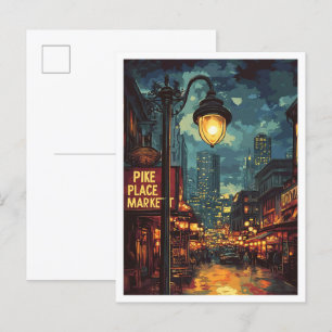 Pike Place Market Seattle Washington Verenigde Sta Briefkaart