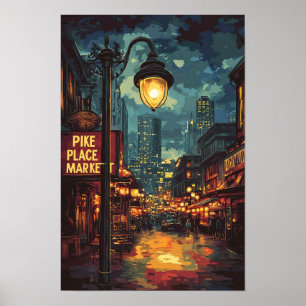 Pike Place Market Seattle Washington Verenigde Sta Poster