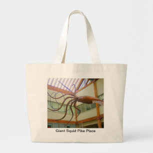Pike Place Openbare Markt Reuzeninktvis Seattle, W Grote Tote Bag