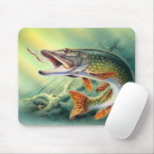 Pike Vissen Mousepad Muismat (Met muis)