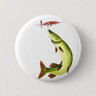 Pike Vissen Ronde Button 5,7 Cm