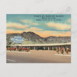 Pike's Baker Motel en Cafe, Baker, Californië Briefkaart