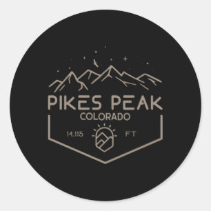 Pikes Peak 14115 ft Colorado Bergen Ronde Sticker