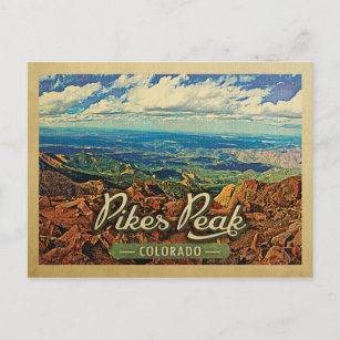 Pikes Peak Carte postale Colorado Vintage voyage