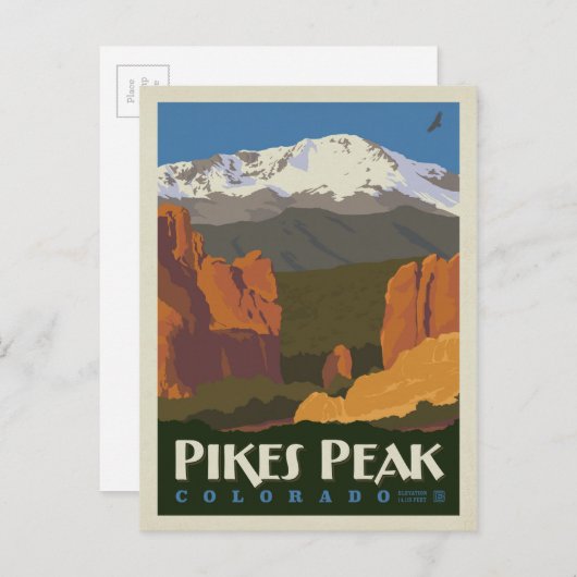 Pikes Peak, Colorado Briefkaart (Voorkant / Achterkant)