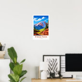 Pikes Peak Colorado Reisprint Poster (Thuiskantoor)