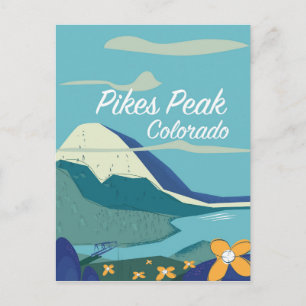 Pikes Peak Colorado -stijlreisposter Briefkaart