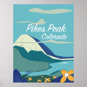 Pikes Peak Colorado -stijlreisposter Poster