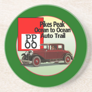 Pikes Peak Ocean to Ocean Auto Trail Zandsteen Onderzetter