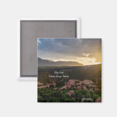Pikes Peak Sunset Haze Square Magnet Magneet (Voorkant / Achterkant)