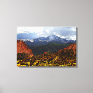 Pikes Peak van de Tuin van de Goden Canvas Afdruk
