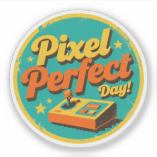 Piksel Perfecte Dag Grappig Retro Gaming Design Sticker