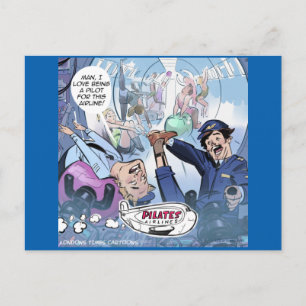 Pilates Airlines Rick London Funny Gifts Briefkaart
