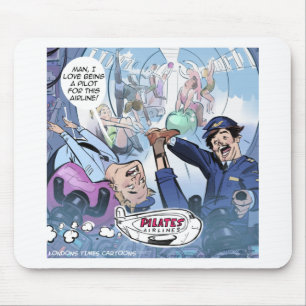 Pilates Airlines Rick London Funny Gifts Muismat